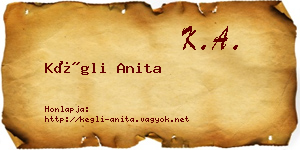 Kégli Anita névjegykártya